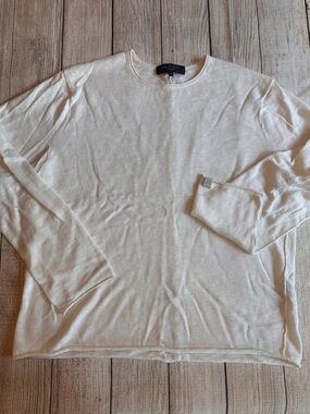 rag & bone Men's Cream Crewneck Sweater- L